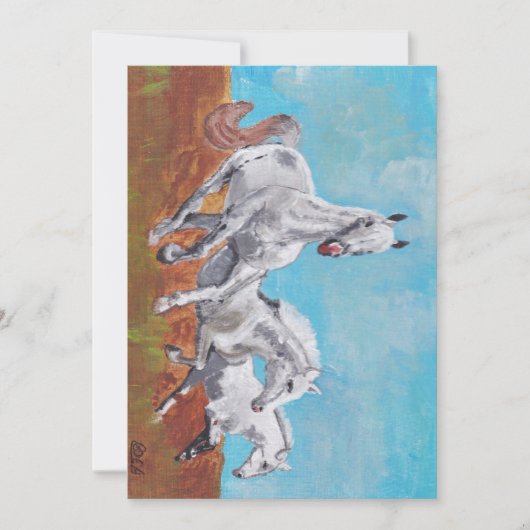 Wilde paarden in acryl kaart (Voorkant)