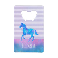 Wilde paarden in Blauwe en Paarse Waterverf Aangep