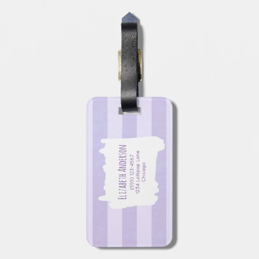 Wilde paarden in blauwe en Paarse Waterverf Bagagelabel (Achterkant verticaal)