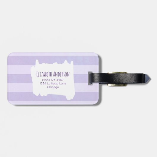 Wilde paarden in blauwe en Paarse Waterverf Bagagelabel (Achterkant horizontaal)