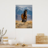 Wilde paarden in de bergen poster (Keuken)