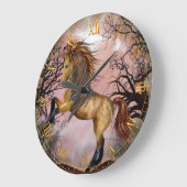 Wilde paarden in de Bossen wandklok (Hoek)