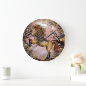 Wilde paarden in de Bossen wandklok (Huis)