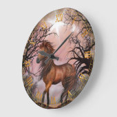 Wilde paarden in de Bossen wandklok (Hoek)