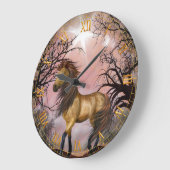 Wilde paarden in de Bossen wandklok (Hoek)