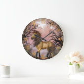 Wilde paarden in de Bossen wandklok (Huis)