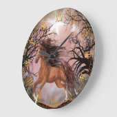 Wilde paarden in de Bossen wandklok (Hoek)