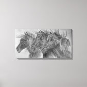 Wilde paarden in de wind canvas afdruk (Voorkant)