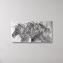 Wilde paarden in de wind