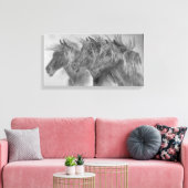 Wilde paarden in de wind canvas afdruk (Insitu (Woonkamer))