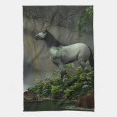 Wilde paarden in het bos theedoek (Verticaal)