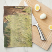 Wilde paarden in het Nationaal Park Theodore Roose Theedoek (Quarter Fold)