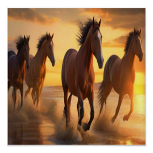 Wilde Paarden in Sunset Splendor Perfect Poster