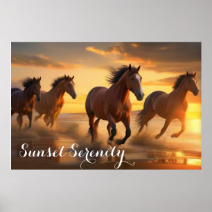 Wilde Paarden in Sunset Splendor Poster