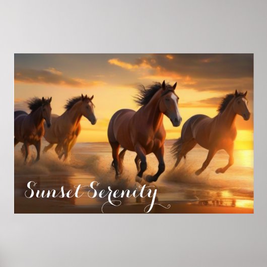 Wilde Paarden in Sunset Splendor Poster (Voorkant)