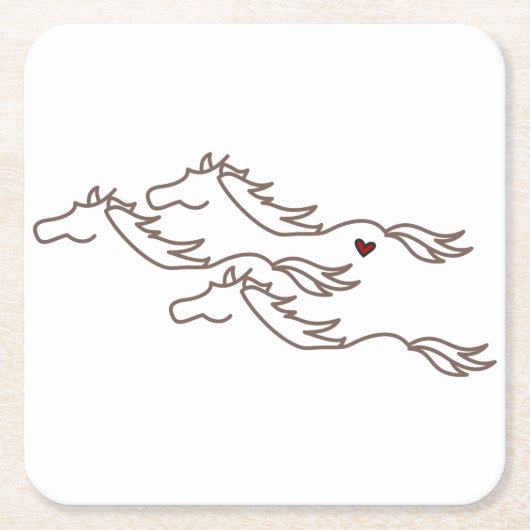 Wilde paarden kartonnen onderzetters (Voorkant)