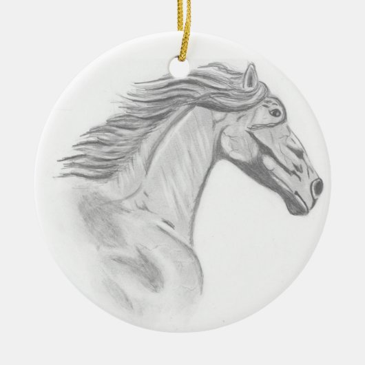 Wilde paarden keramisch ornament (Voorkant)