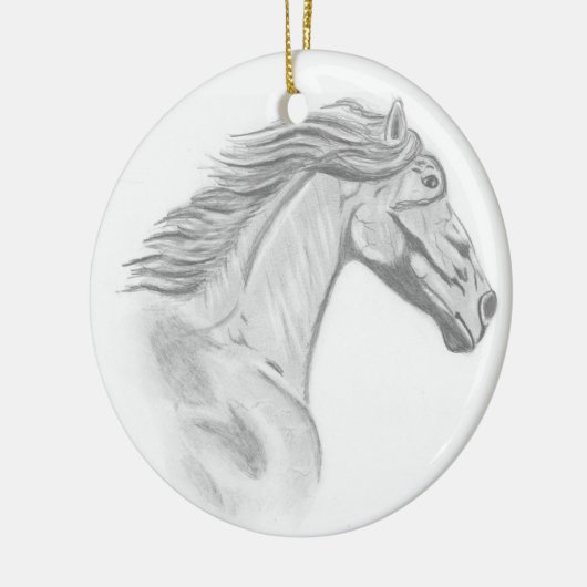 Wilde paarden keramisch ornament (Links)