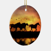 Wilde paarden keramisch ornament (Rechts)