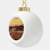 Wilde paarden keramische bal ornament (Rechts)