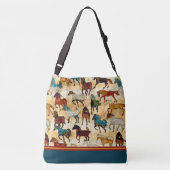 Wilde paarden Kruisdieren Canvas tas (Achterkant)