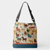 Wilde paarden Kruisdieren Canvas tas (Voorkant)