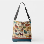Wilde paarden Kruisdieren Canvas tas (Voorkant)