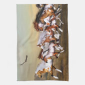 Wilde paarden kudde keukenhanddoek (Verticaal)