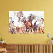 Wilde paarden Kunstcanvas afdrukken (Insitu (Woonkamer))