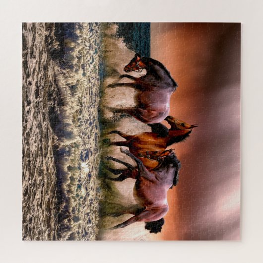 Wilde paarden Lake Adventure Legpuzzel (Horizontaal)