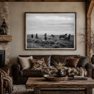 Wilde Paarden Landschap Poster