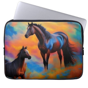 Wilde paarden laptop sleeve