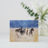Wilde paarden lopen briefkaart (Staand voorkant)
