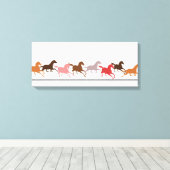 Wilde paarden lopen canvas afdruk (Insitu (Houten vloer))