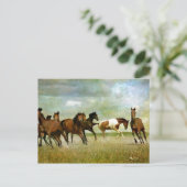 Wilde paarden lopen - creatieve kunst briefkaart (Staand voorkant)