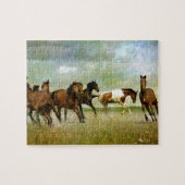Wilde paarden lopen - creatieve kunst legpuzzel (Horizontaal)