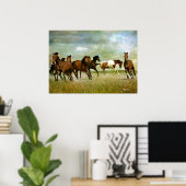 Wilde paarden lopen -  creatieve kunst poster (Thuiskantoor)