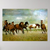 Wilde paarden lopen - creatieve kunst poster (Voorkant)