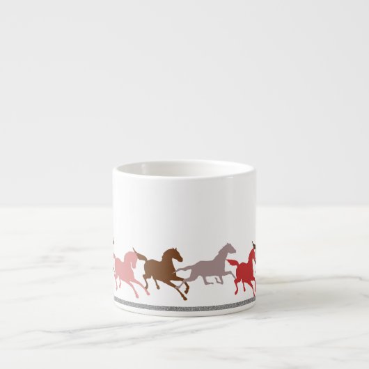 Wilde paarden lopen espresso kop (Voorkant)