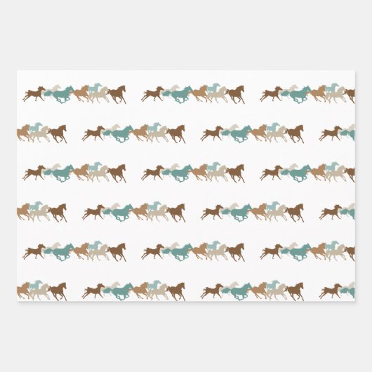 Wilde paarden lopen inpakpapier vel (Voorkant 2)