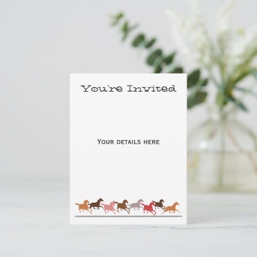 Wilde paarden lopen kaart (Staand voorkant)