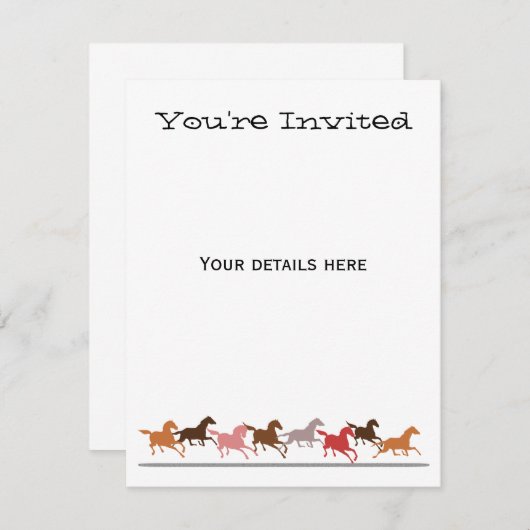 Wilde paarden lopen kaart (Voorkant / Achterkant)