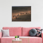Wilde paarden lopen naar de woestijn canvas afdruk (Insitu (Woonkamer))