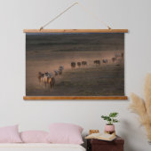 Wilde paarden lopen naar de woestijn hangend wandkleed (Slaapkamer)