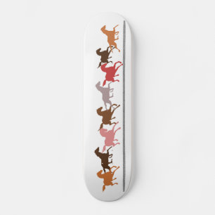 Wilde paarden lopen skateboard