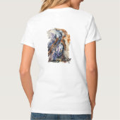 Wilde paarden lopen, Waterverf schilderen printkun T-shirt (Achterkant)