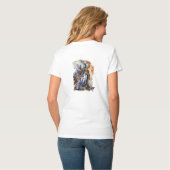 Wilde paarden lopen, Waterverf schilderen printkun T-shirt (Achterkant volledig)