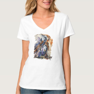 Wilde paarden lopen, Waterverf schilderen printkun T-shirt