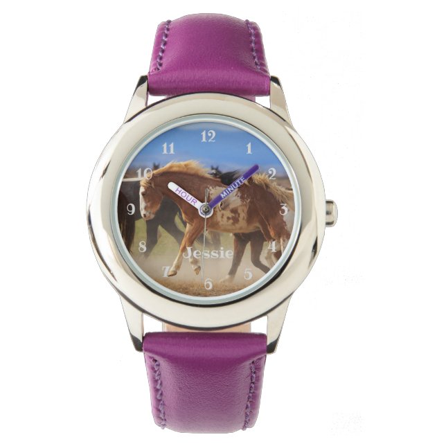 Wilde paarden meisjes horloge (Voorkant)