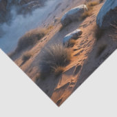 Wilde paarden merrie en veulen in woestijnlandscha tissuepapier (Detail)